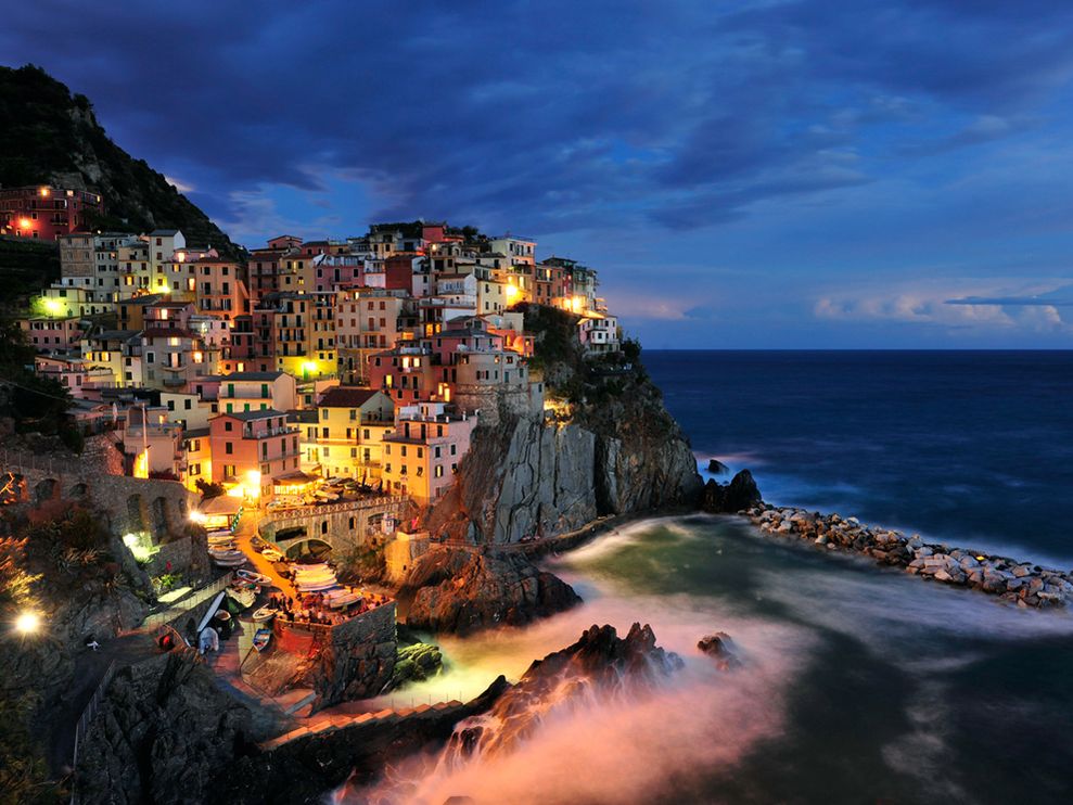 Manarola, Cinque Terre krasts vakarā